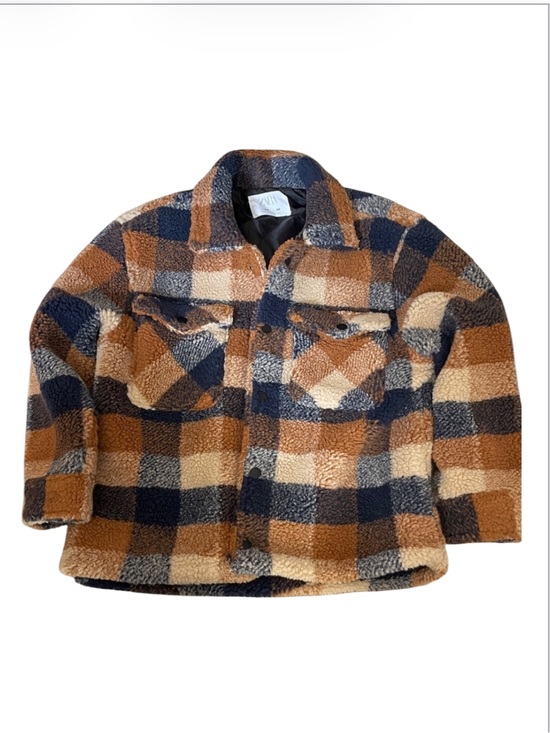 Zara Other - SOLD Zara Unisex Kids Brown/Navy Overshirt Jacket. Size 8/9. B3